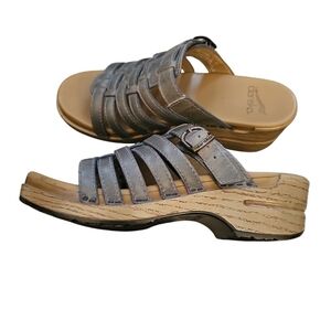 Dansko sz 38 blue leather Marion clog sandals sz 7.5 or 8 SH374